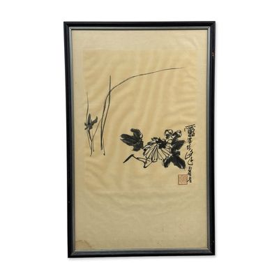 Chinese Ink Wash Painting of Chrysanthemum Attributed to Pan Tianshou