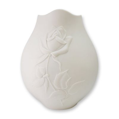 Noritake White Bisque Porcelain Rose Vase