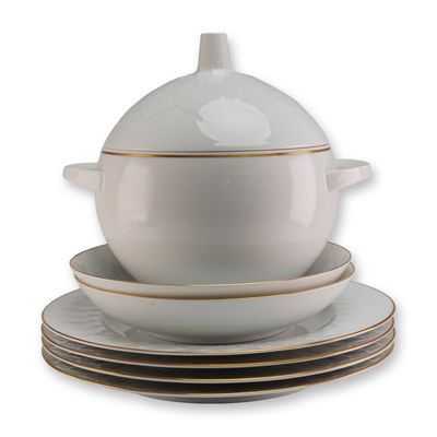 7pc Rosenthal Studio Linie Dinnerware, Secunda Gold