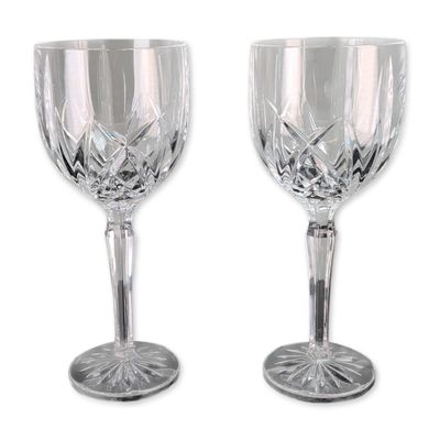 Pair of Marquis by Waterford Brookside Crystal Goblets