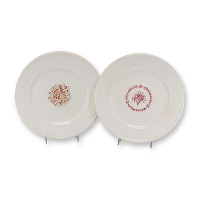 Pair of Wedgwood Edme Creamware Transfer Printed Plates