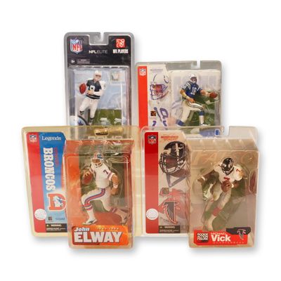 A Collection of Four McFarlane Toys NFL SportsPicks Action Figures in Original Packaging
