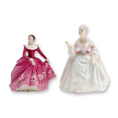 Two Royal Doulton Mini Figurines Fragrance HN3250 & Diana HN3310