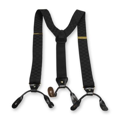Regent Belt Co. English Brown Suspenders with Leather & Brass Accents