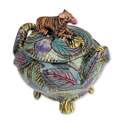 Ardmore Ceramic Art Hand-Painted Zebra Tureen