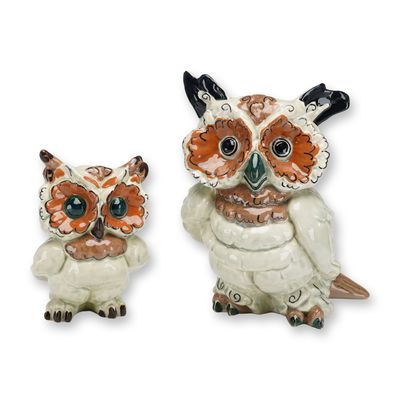 Two Kay Finch California Pottery Figurines, Hoot and Toot