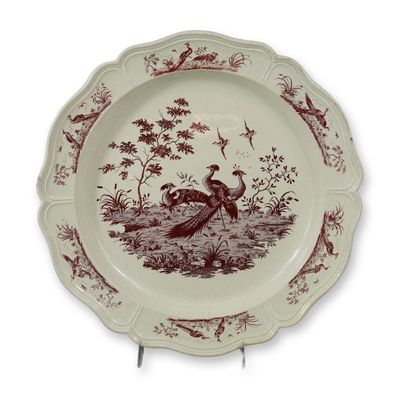 Wedgwood Transfer-Printed Creamware Charger, Game Bird