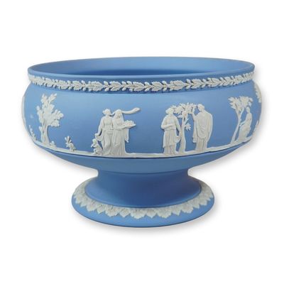 Wedgwood Pale Blue Jasperware Footed Imperial Bowl