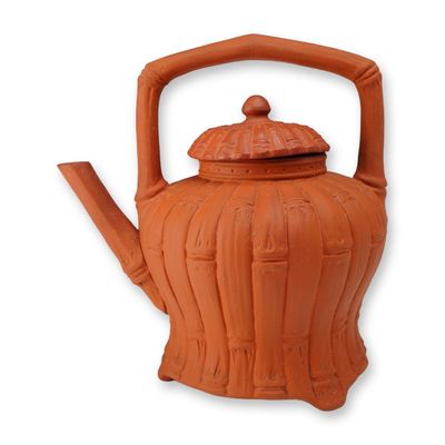 Wedgwood Rosso Antico Bamboo Pattern Small Teapot for John Mortlock and Company