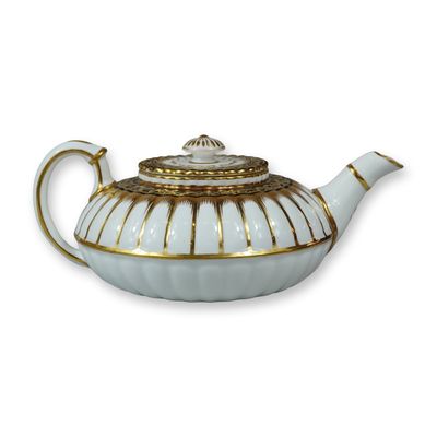 Wedgwood Fluted Gilt Porcelain Teapot