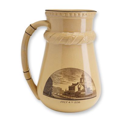 Wedgwood Centennial Exhibition Commemorative Glazed Pitcher July 4th 1876