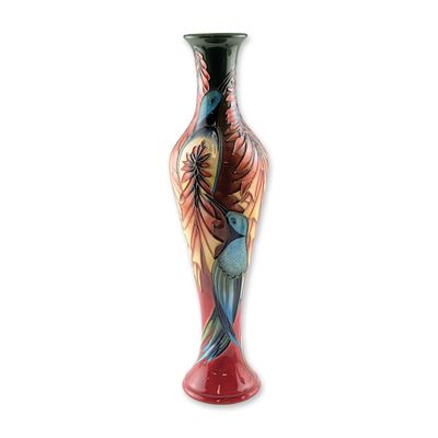 Moorcroft Pottery by Philip Gibson Hummingbird Vase