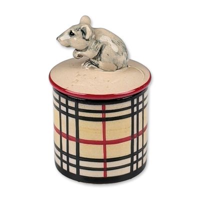 Dennis Chinaworks Pottery Miniature Mouse Lidded Box