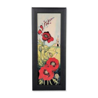 Moorcroft Pottery by Nicola Slaney Framed Tile, Gates of Heaven