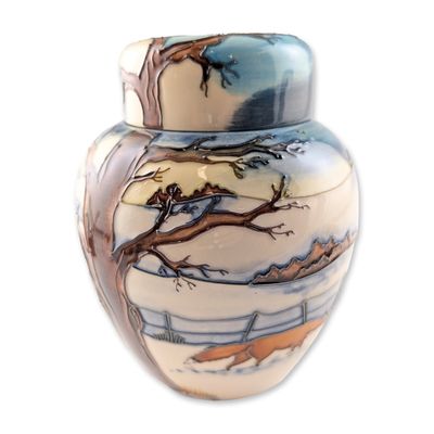 Moorcroft Pottery by Anji Davenport Rare Lidded Ginger Jar, Woodside Farm