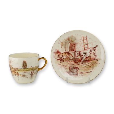 2pc Wedgwood Animal Theme Teacup and Saucer