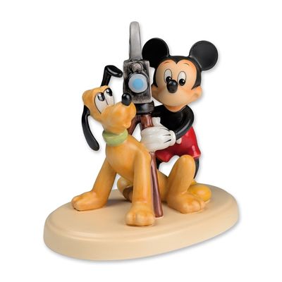 Goebel Disney Porcelain Figurine, Reel Friend: Mickey Mouse and Pluto
