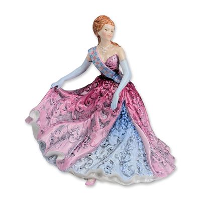 Royal Doulton Prototype Porcelain Pretty Lady in Pink and Blue Figurine