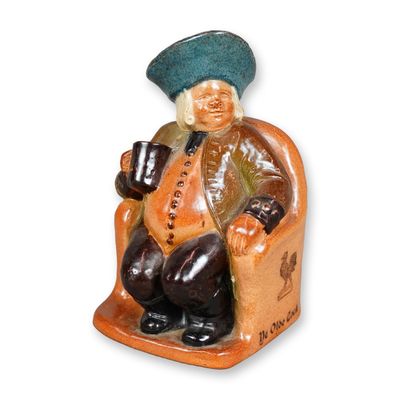 Royal Doulton Lambeth Stoneware Salt-Glazed Advertising Armchair Toby Jug, Ye Olde Cock Tavern