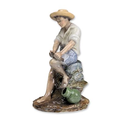 Reginald "Reg" Johnson Studio Pottery Figurine, The Fisher Boy