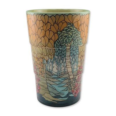 Dennis Chinaworks by Sally Tuffin Trees Sidestep Large Vase