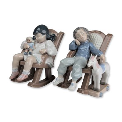 Two Lladro Porcelain Figurines, Naptime 01005448 & All Tuckered Out 01005846