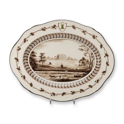 Wedgwood Queen's Ware Limited Edition Frog Service Reproduction Platter View of Etruria