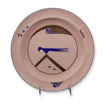 Wedgwood Hand Painted Ceramic Plate with Modernist Bird Design