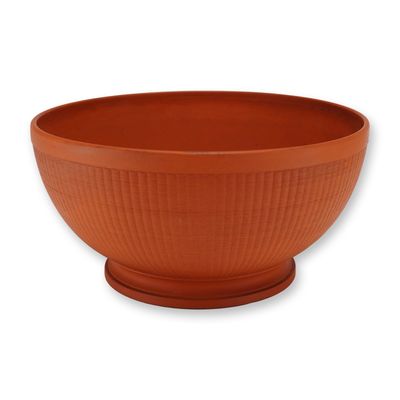 Wedgwood Rosso Antico Engine-Turned Stoneware Bowl, 1880s