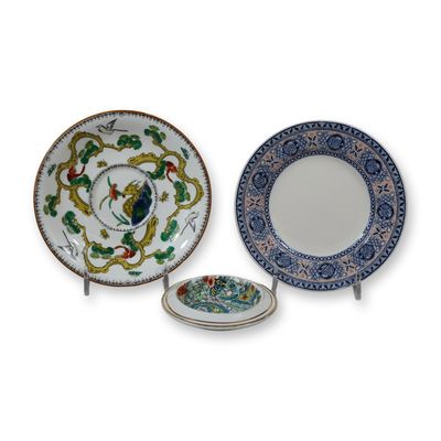 3pc Wedgwood Porcelain Dishes featuring Paisley, Lindisfarne, and Monkeys Patterns