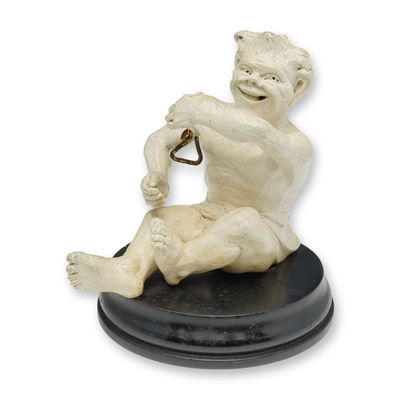 Martin Brothers Stoneware Figurine, Imp Musician - The Triangle Player