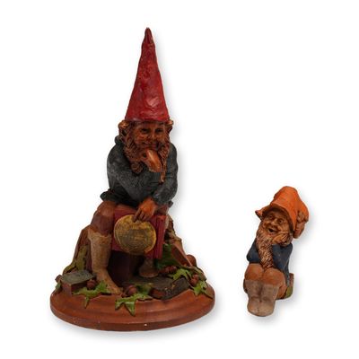 Two Cairn Studios Tom Clark Gnome Figurines, Curtis and Corky