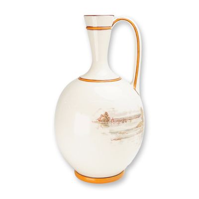 Wedgwood Queen's Ware Ceramic Ewer Hand-Painted by Emile Lessore