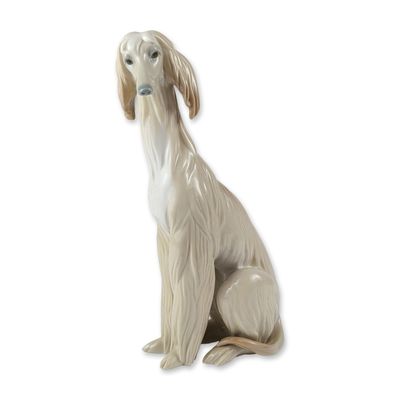 Lladro Porcelain Seated Afghan Hound Figurine 1001069