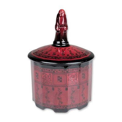 Royal Doulton Flambe Art Deco Lidded Vanity Box, Wise Man