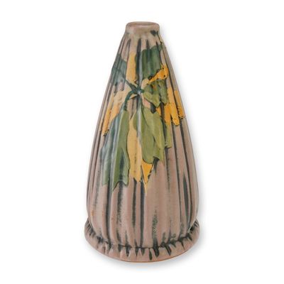 Weller Louella Ceramic Lamp Base with Oak Leaf Decoration