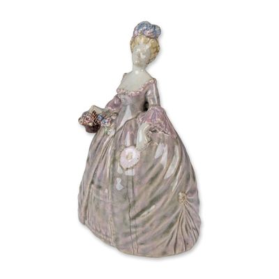 Doulton Lambeth by John Broad Stoneware Colored Figurine, Madame Pompadour