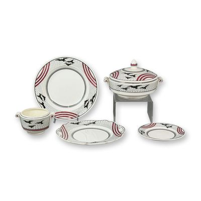 5pc Wedgwood Sunbirds Art Deco Earthenware Serving Pieces