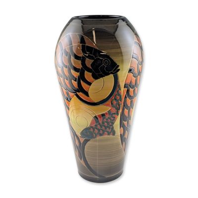 Dennis Chinaworks by Sally Tuffin Carp Vase