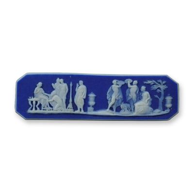 Wedgwood Blue Jasperware Miniature Rectangular Medallion