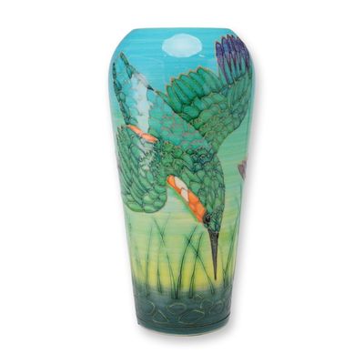 Dennis China Works Pottery by Sally Tuffin Kingfisher Vase