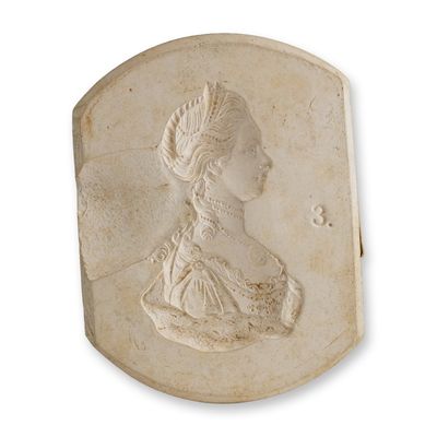 Wedgwood White Jasperware Intaglio Sprig Mold Depicting Queen Charlotte