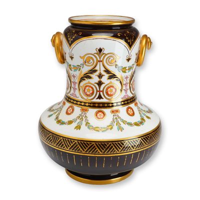 Wedgwood Imari Bone China Renaissance Revival Twin-Handled Vase, ca. 1880