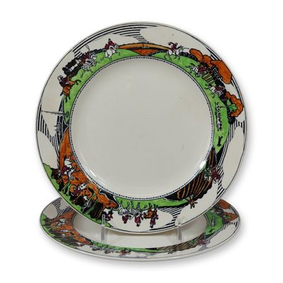 Pair of Wedgwood Etruria by Daisy Makeig-Jones Earthenware Fox Hunting Plates