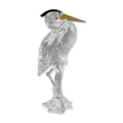 Swarovski Crystal Bird Figurine, Silver Heron