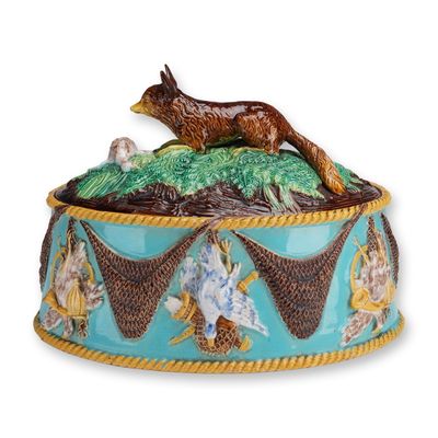 George Jones Majolica Tureen with Cover