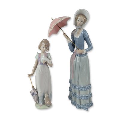 2pc Lladro Glazed Porcelain Figurines 1004879 & 1007611