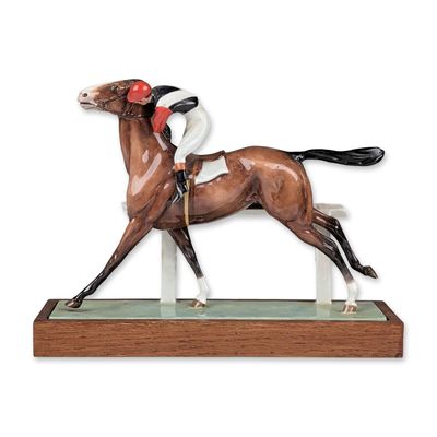 Royal Worcester by Doris Lindner Bone China Figurine, Cantering to the Post 3117
