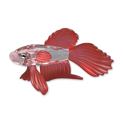 Swarovski Crystal Figurine, Red Siamese Fighting Fish