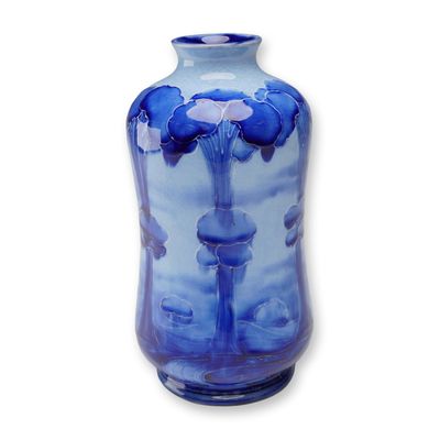 William Moorcroft Florian Ware Liberty & Co. Vase, Blue on Blue Hazeldene